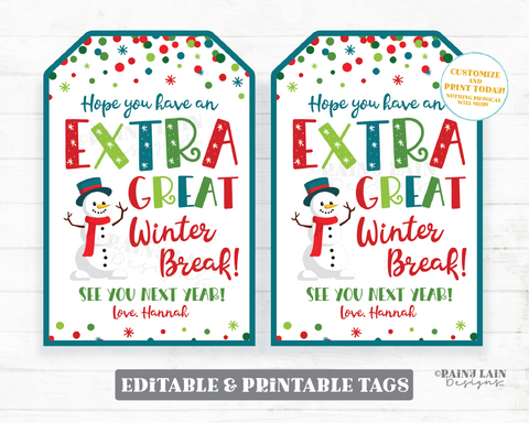 Winter Gift Tags | Winter Holiday Teacher Student Gift Tags - Festive  Winter Tags