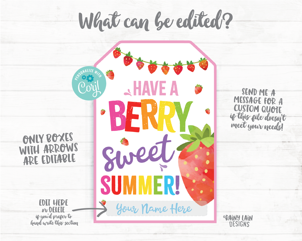 Have A Berry Sweet Summer End Of School Year Gift s Preschool S Rainy Lain Designs