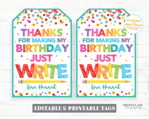 Whoopee It's My Birthday Party Favor Tags Preschool Student Classroom –  Rainy Lain Designs LLC