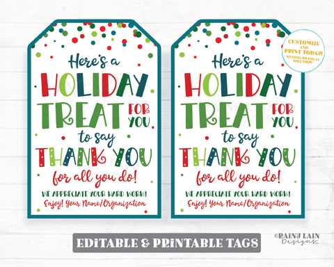 Thanksgiving Treat Thank you Tag Fall Appreciation Gift Tags