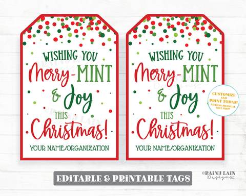 Merry and Bright Tag Christmas Gift Tags Holiday Appreciation Tag Chri –  Rainy Lain Designs LLC