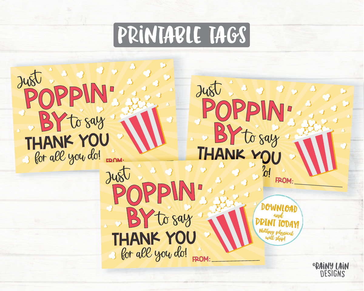 Popcorn Thank You Tag Just Poppin By Tag Popping by tag teacher, staff