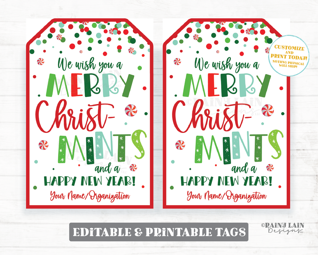 We wish you a merry Christ-mint Christmas Tag Holiday Mint Gift Employ ...