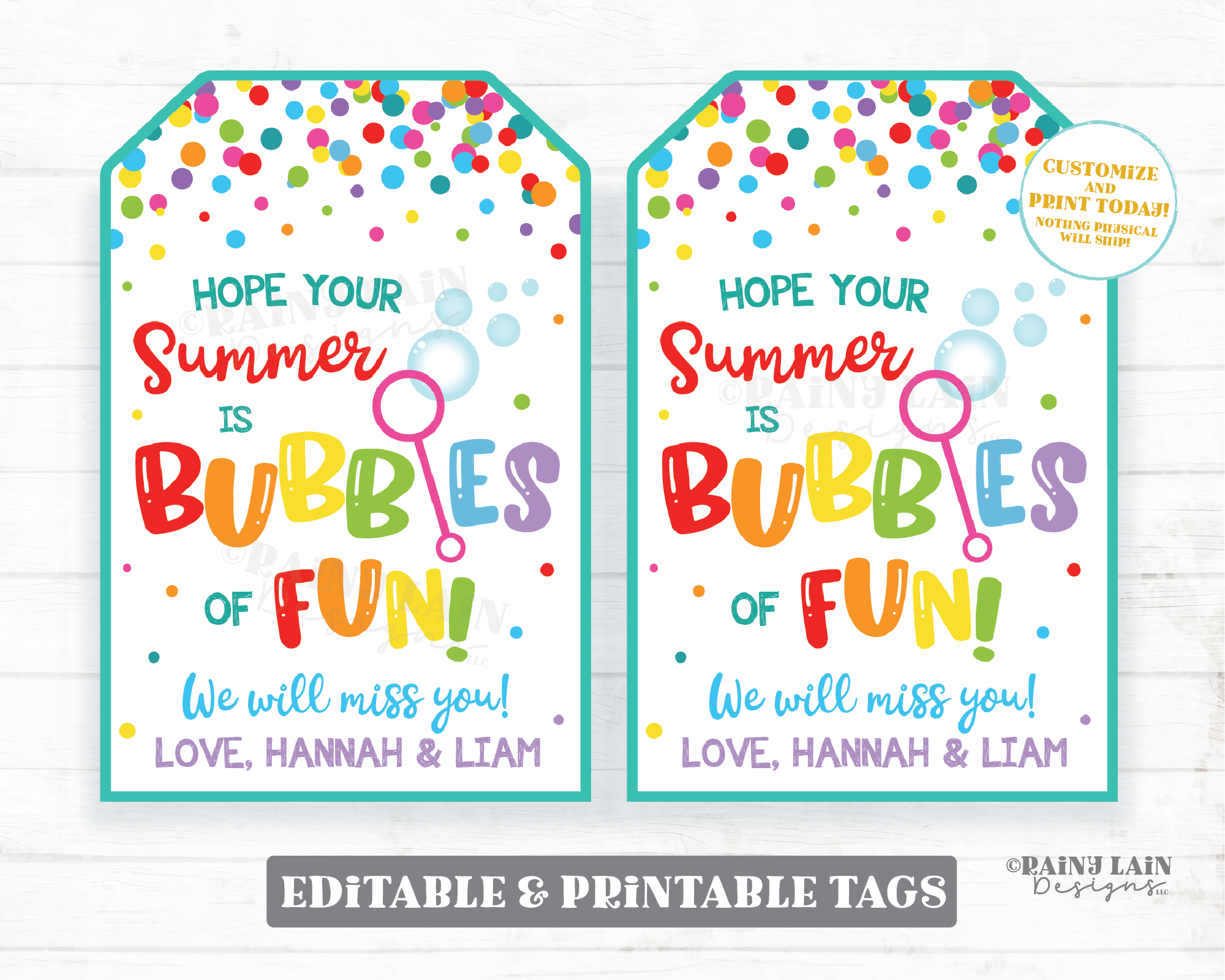 Hope Your Summer Bubbles With Fun Free Printable Tags