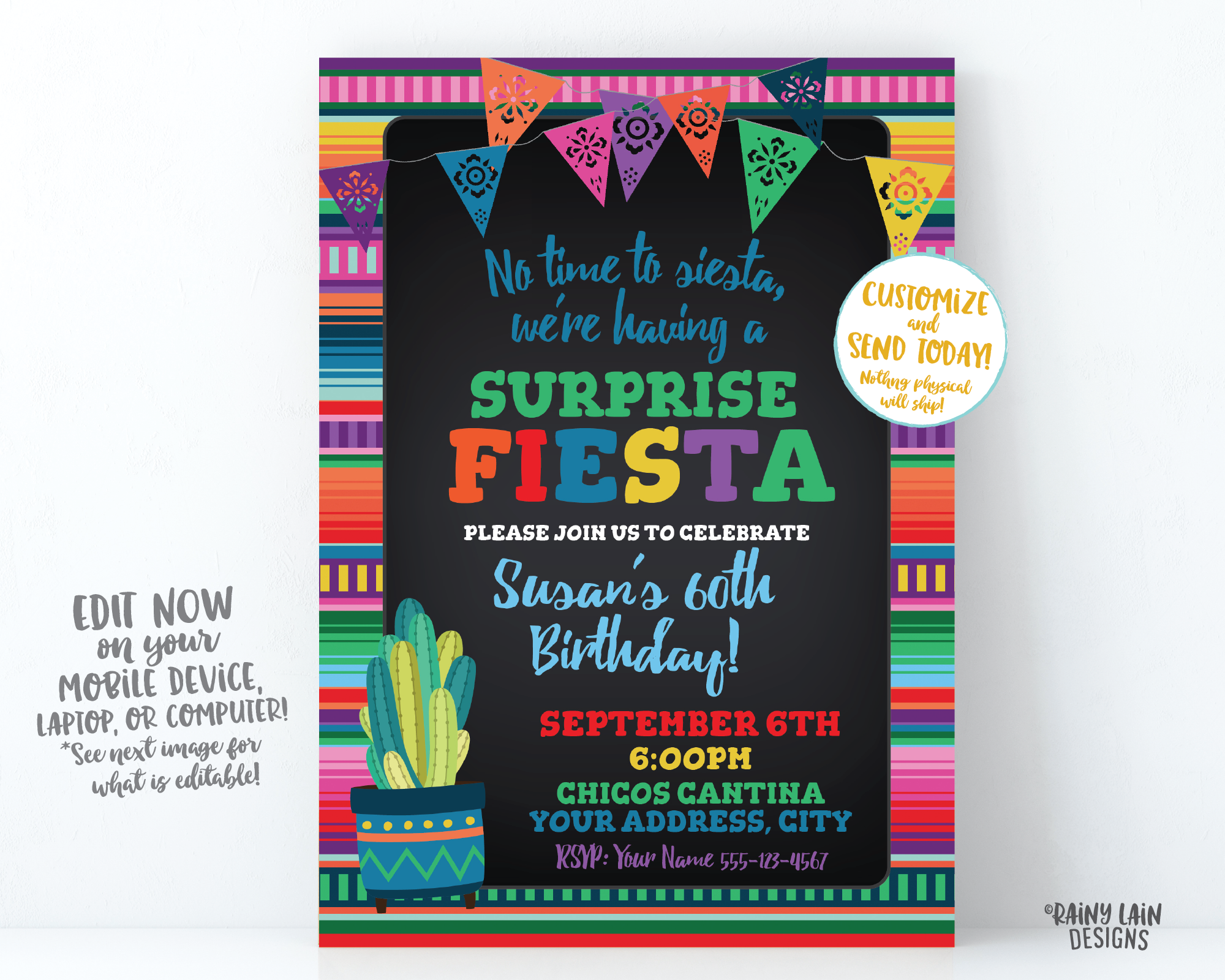 surprise birthday invitations chalk