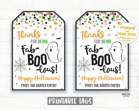 Boo Thanks for All You Do Halloween Tags - Digital Download – Cute