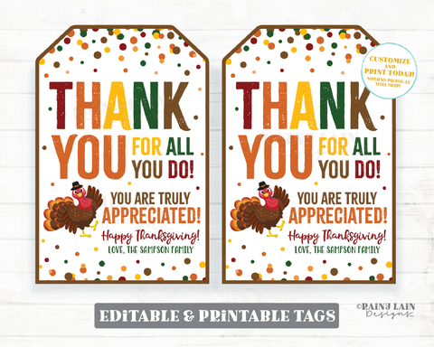Thank you for all you do Christmas tag Appreciate Holiday Gift Tags Ch –  Rainy Lain Designs LLC