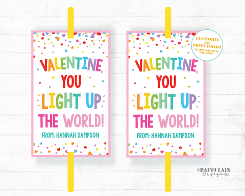 DIY: You Light Up My World Valentines — with Free Printable! ⋆ Design Mom