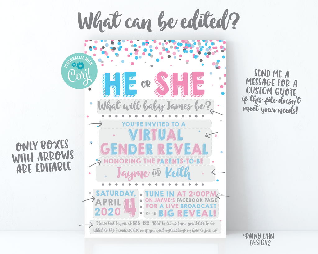 virtual-gender-reveal-invitation-template-live-video-gender-etsy