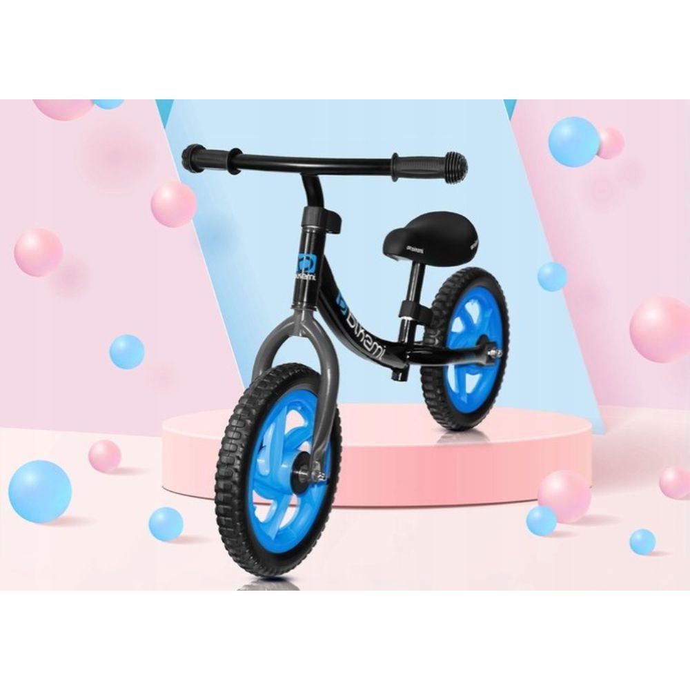 Bicicleta Fara Pedale Copii Bikemi Negru Albastru