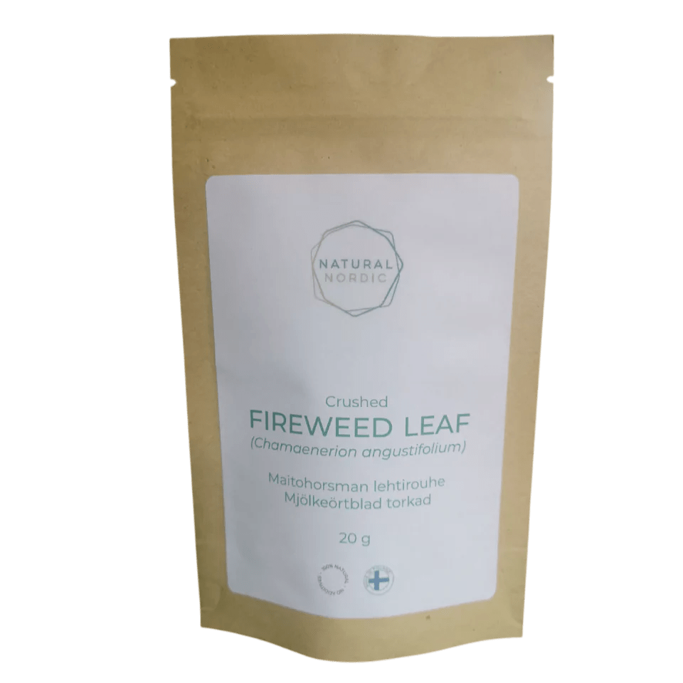FIREWEED LEAVES crushed Secure checkout with. Fireweed leaves (Epilobium angustifolium). 100% natural, high-quality dried fireweed leaves from the pure and clean nature of Finland.. RECIPES. Explore the culinary possibilities with Natural Nordic. Dive into a world of delicious and nutritious recipes using herb powders - let your taste buds guide the journey! To check recipes using Wild Herbs, click here
