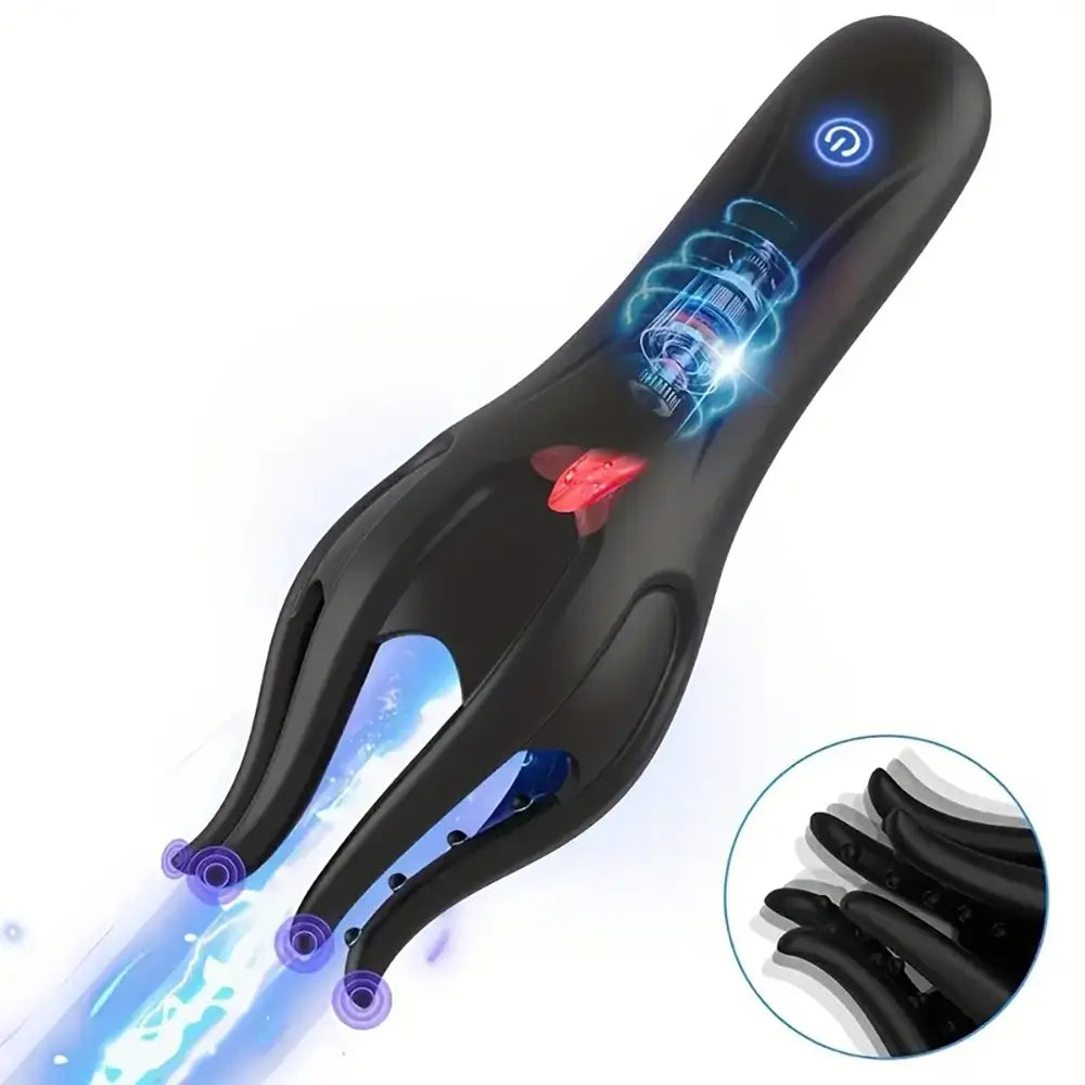 3-in-1 Penis Masturbator with 10 Modes Vibration & 5 Licking Tongue