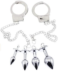 metal butt plugs with handcuffs