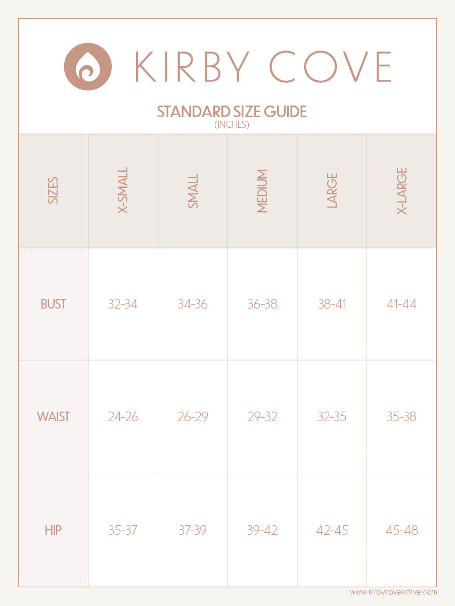 Kirby Cove Active Size Guide