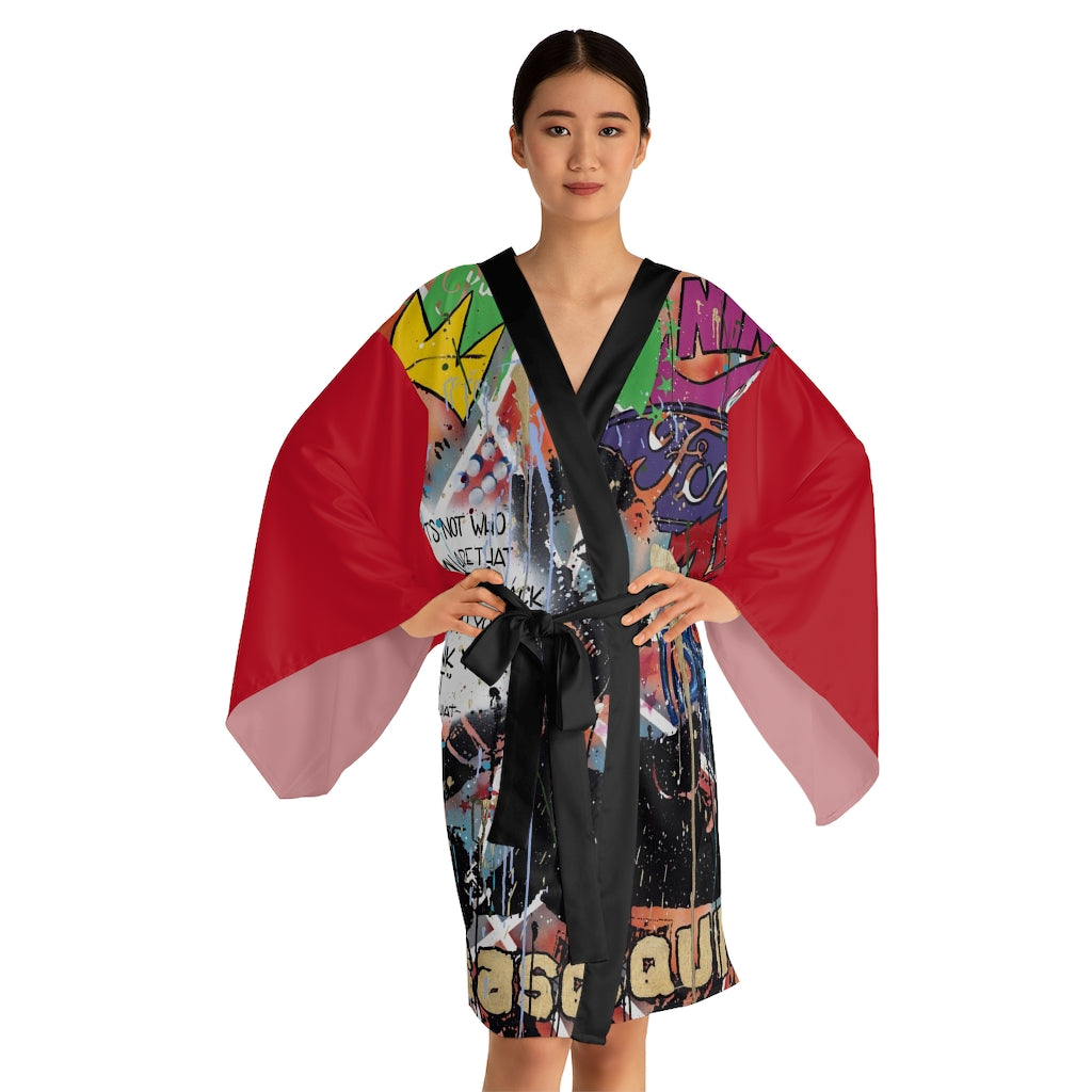 "Basquiat/Warhol Tribute" Long Sleeve Kimono Robe