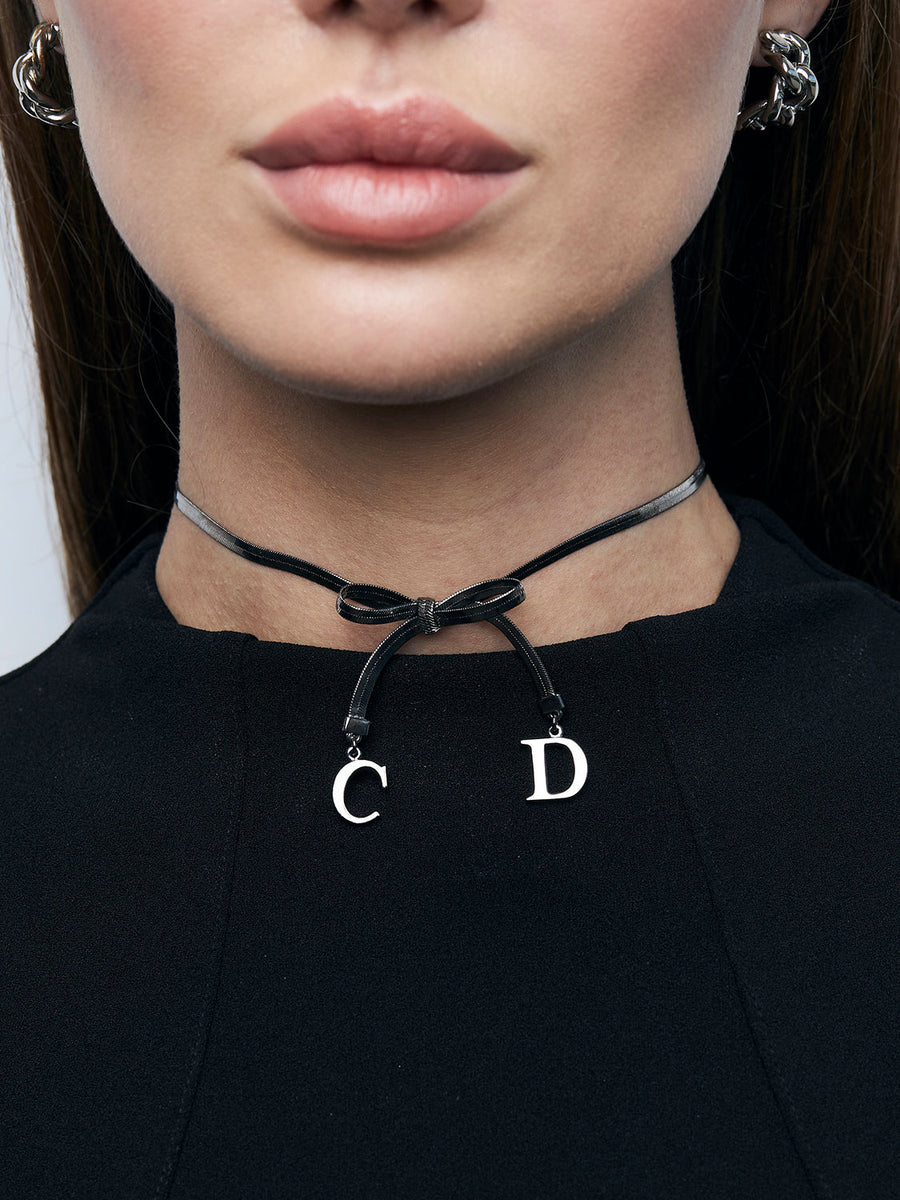 christian dior bow choker necklace