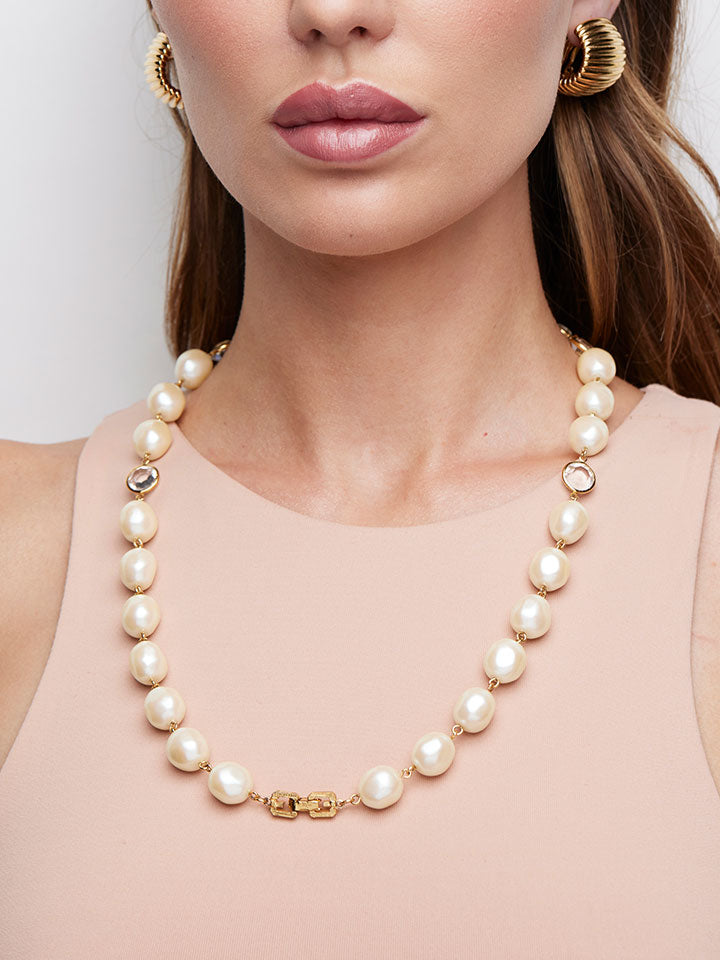 GIVENCHY Baroque Pearl and Crystal Necklace – Friday Candy