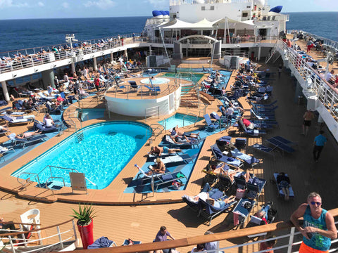Pool deck on the cruise ship