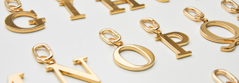 Gold Alphabet Key Rings