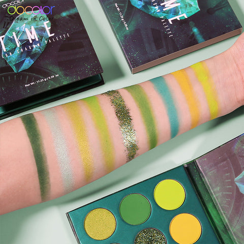 Docolor Eyeshadow palettes Gemstone Collection 9 Colors Shadow Palette(TIME)GREEN series colorful palette glitter eyeshadow best eyeshadow palette popular eyeshadow brand best seller euphoria makeup