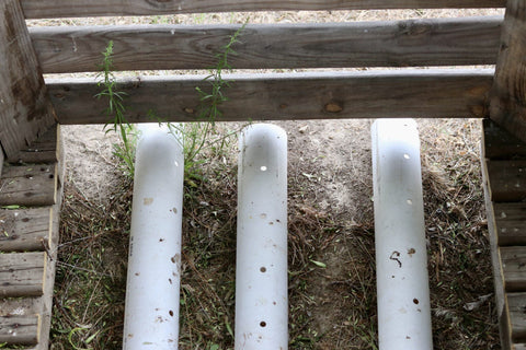 Compost aeration with perforated PVC pipe