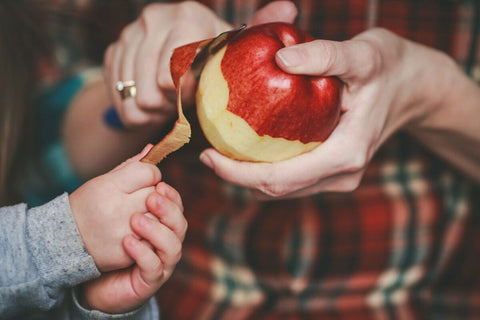 Peeling an apple