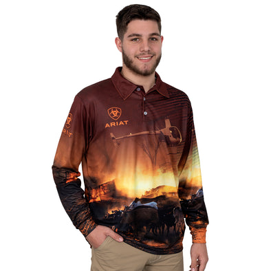 Ariat Mens Fishing Shirt - Cattle Herd - Roundyard