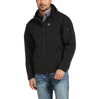 Men's Vernon Hooded Softshell Water Resistant Jacket Fleece in Black, 10033131 Ariat