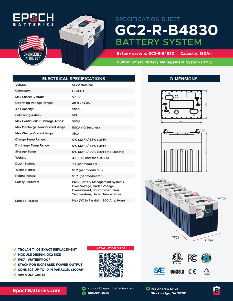 Epoch  Quick Spec Sheet