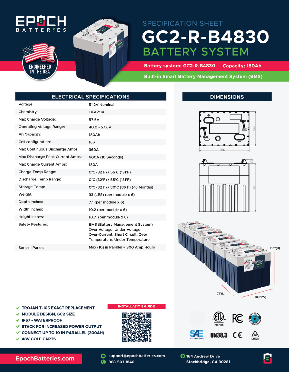 Epoch Quick Spec Sheet