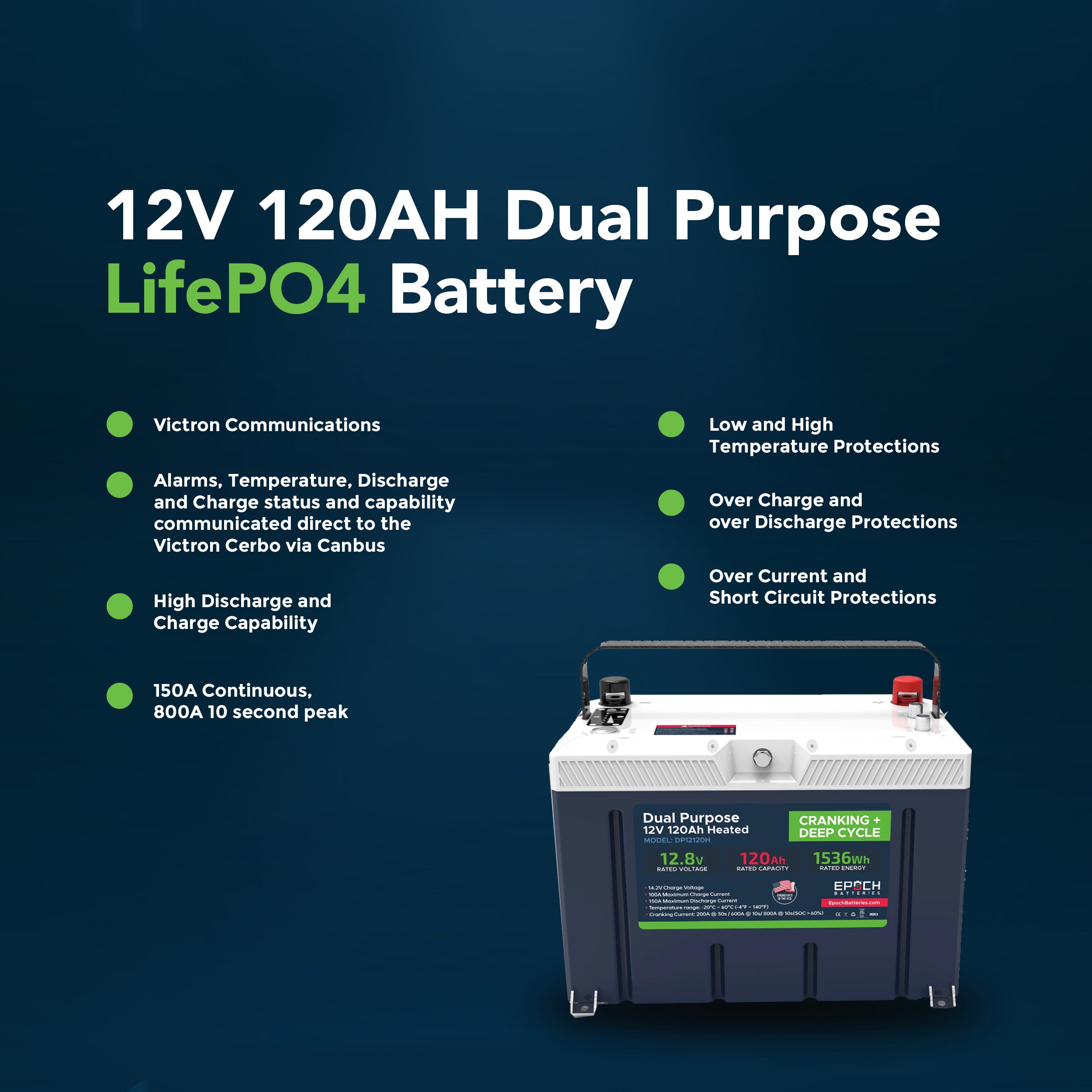 Smart 120Ah 12V Lithium LiFePO4 Batterie Akku online bestellen ☀️