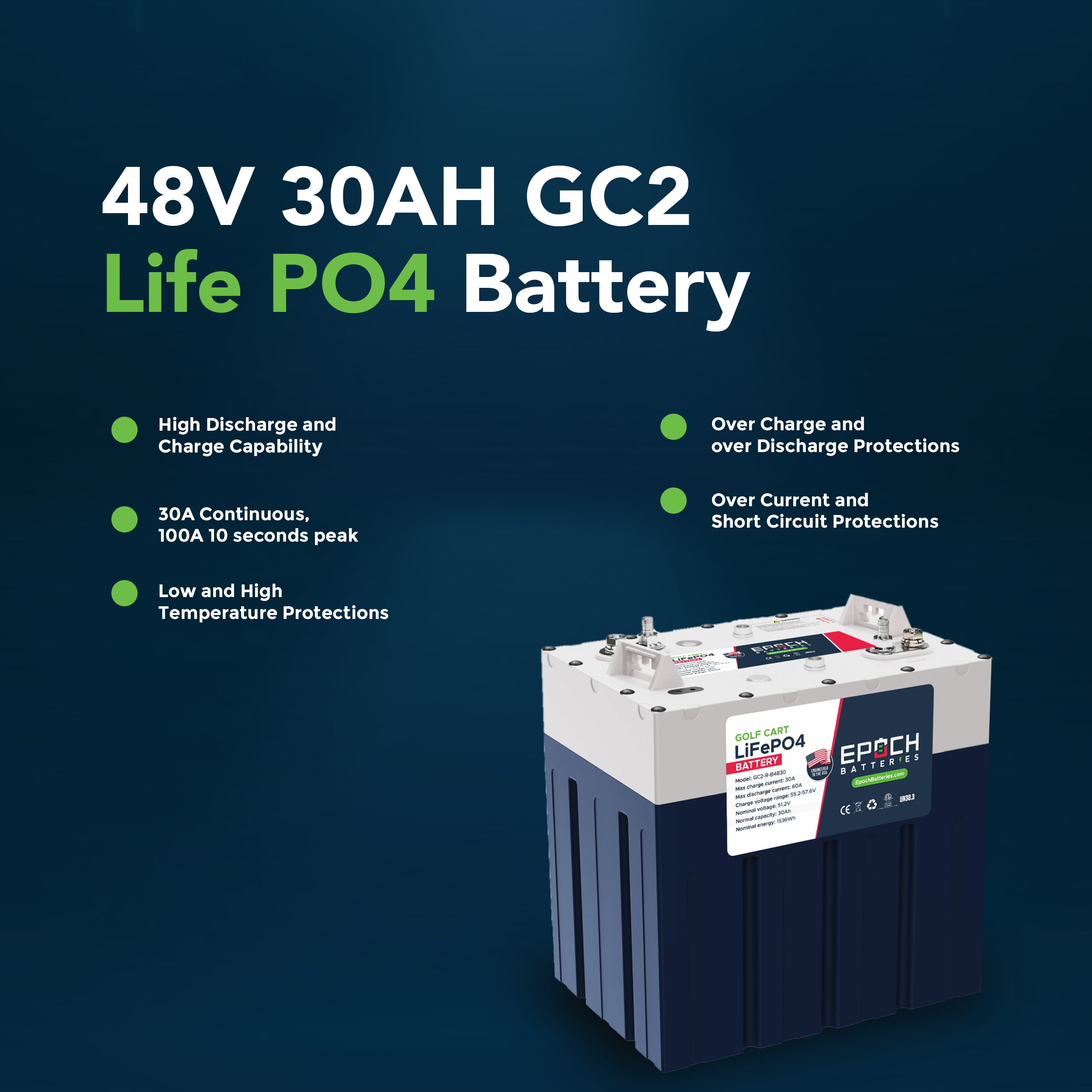 Expandable Flexible 3C Rating LiFePO4 48V 30AH Battery for