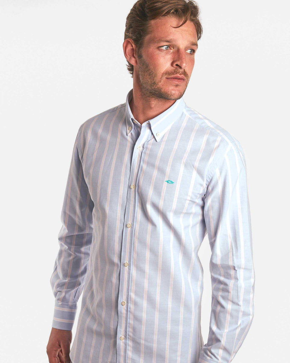 Blue and Pink Stripe Organic Oxford Shirt – Reef Knots
