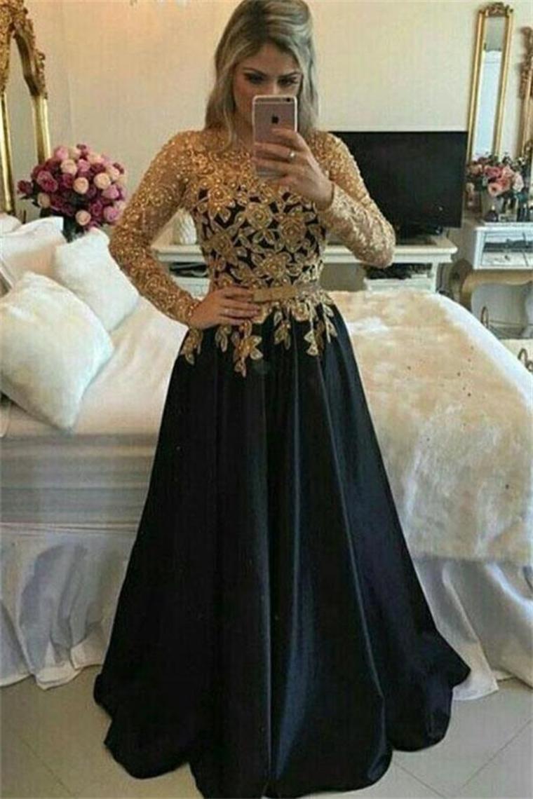 black prom dresses with sleeves