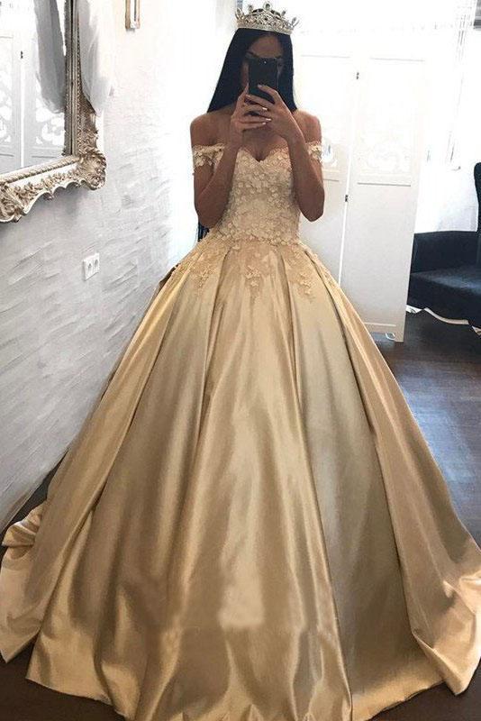 champagne gold quinceanera dresses