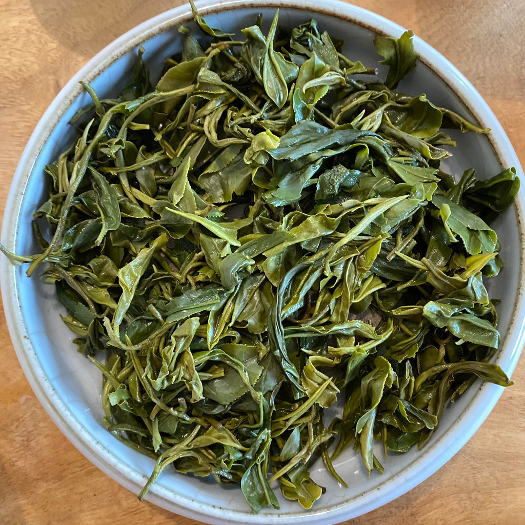 Bi Luo Chun Green Tea brewed leaves