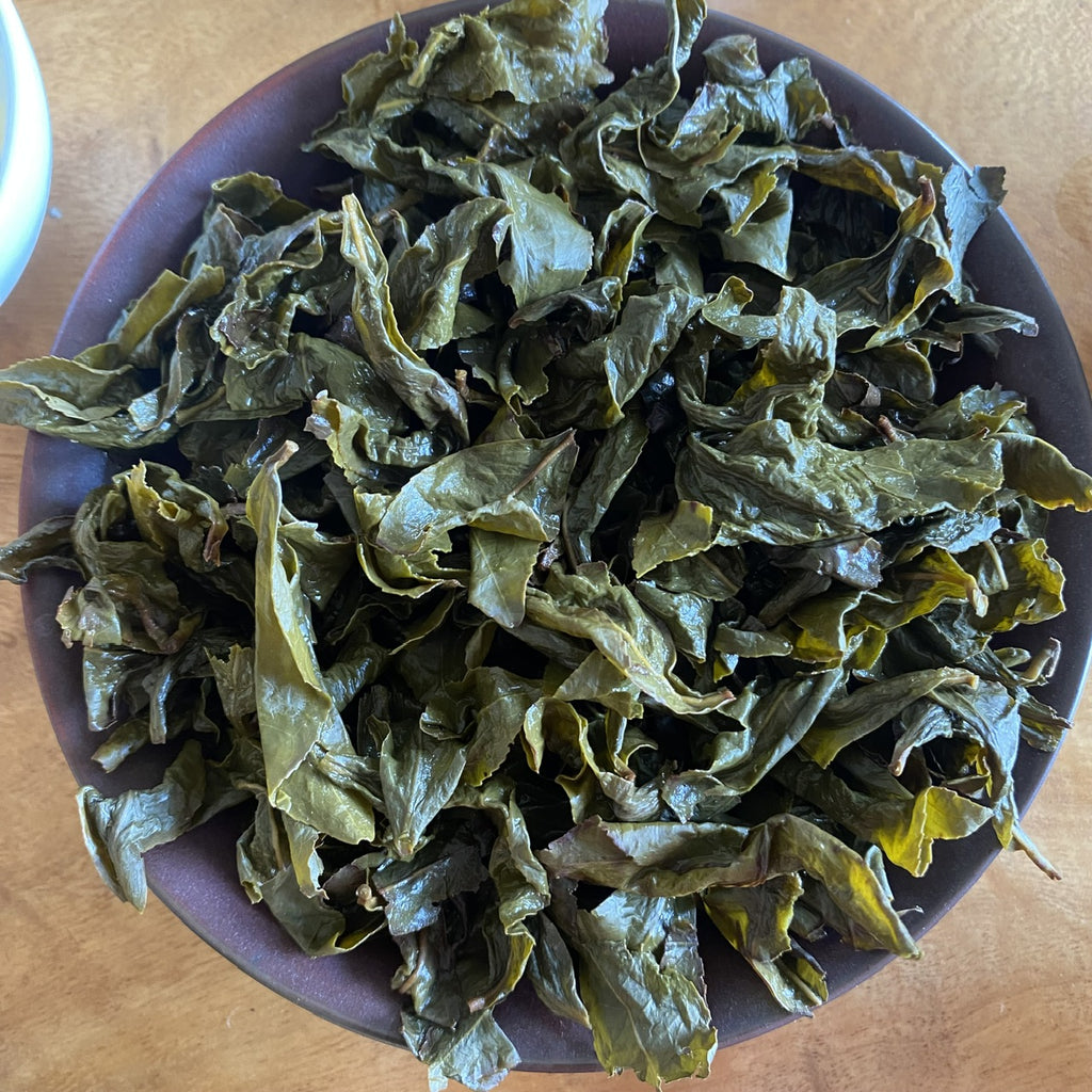 Wuyi Oolong brewed tea leaves