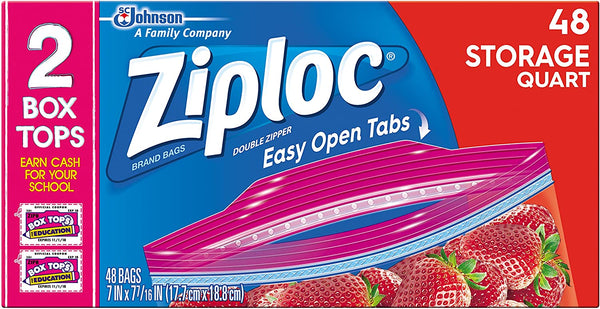 Ziploc Storage Bags Quart - 24 CT 12 Pack – StockUpExpress
