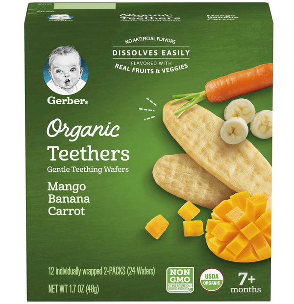 Gerber Teether Mango Raspberry Baby Snacks - 1.7oz/12pk Each : Target