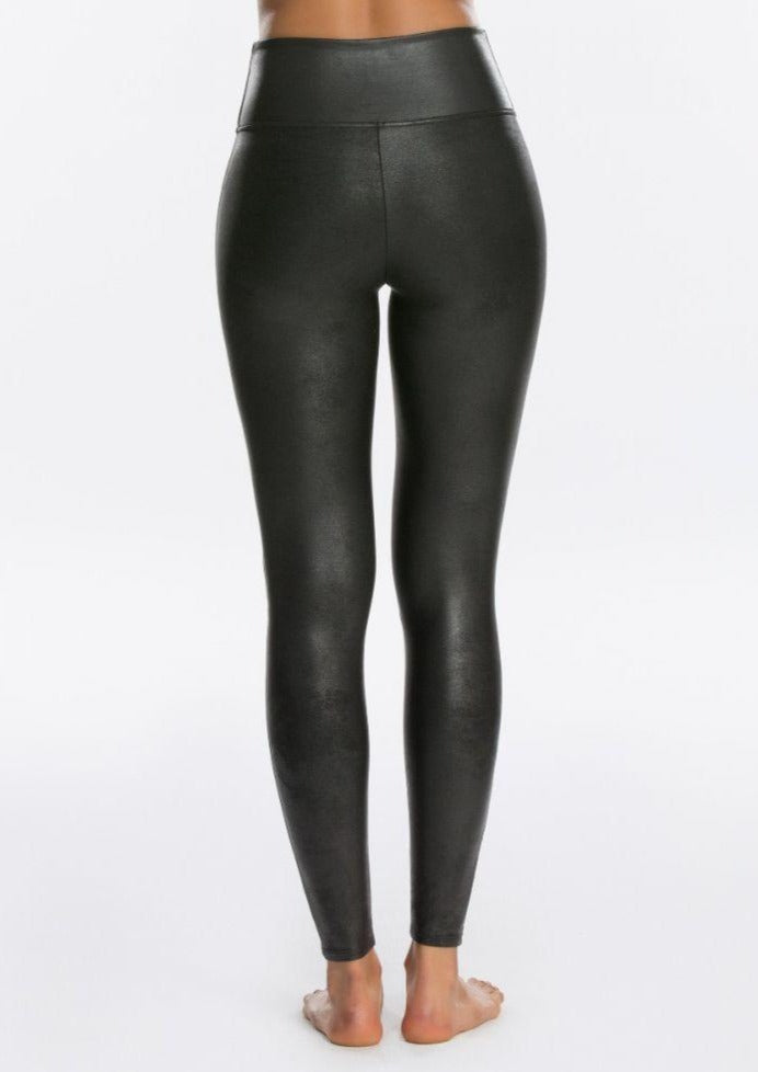 Spanx Black Double Layer Waistband Cropped Shaper Leggings Womens Sz XL  CApri