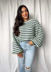 Savannah Cropped Sweater - Teal