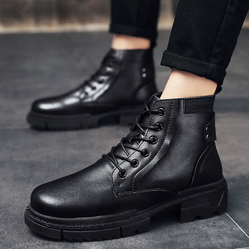 black winter dress boots