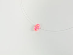 Small Opal Hamsa Hand Nylon Necklace