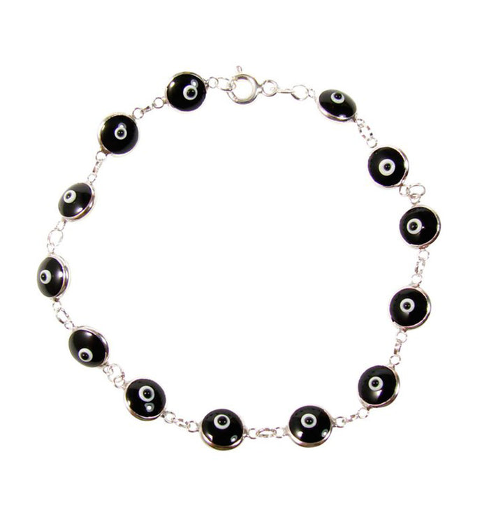 100% Silver Black Beads Evil Eye Daily Bracelet, Indian Mangalsutra Nazaria  Bracelet, Everyday Black Silver Bead Turkish Devil Eye Bracelet - Etsy