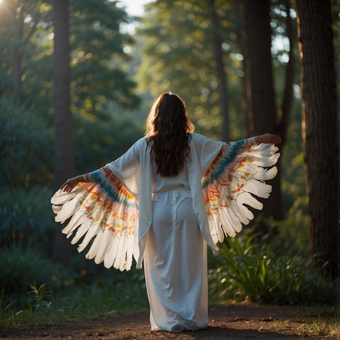 embracing the angel wing kimono
