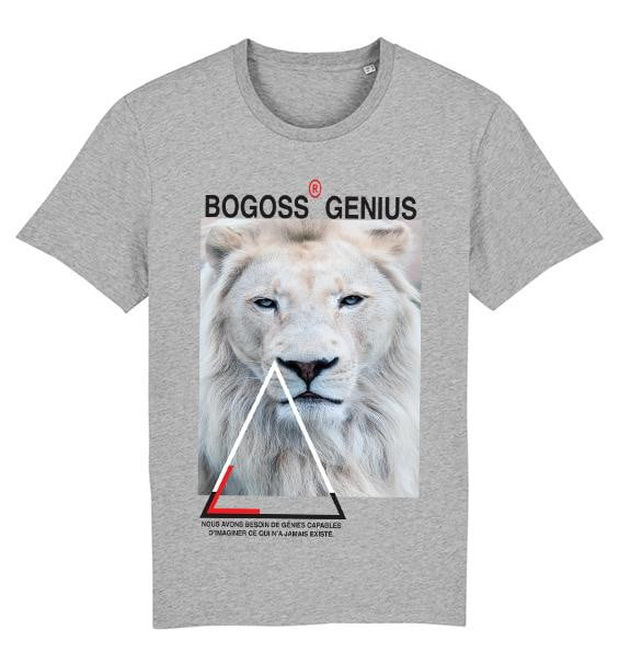 T-shirt coton bio imprimé Lion - bogossgenius