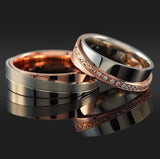 white rose gold man woman wedding band eternity handmade bespoke