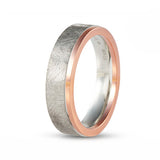 white rose gold brushed man wedding band modern handmade bespoke manual engravings