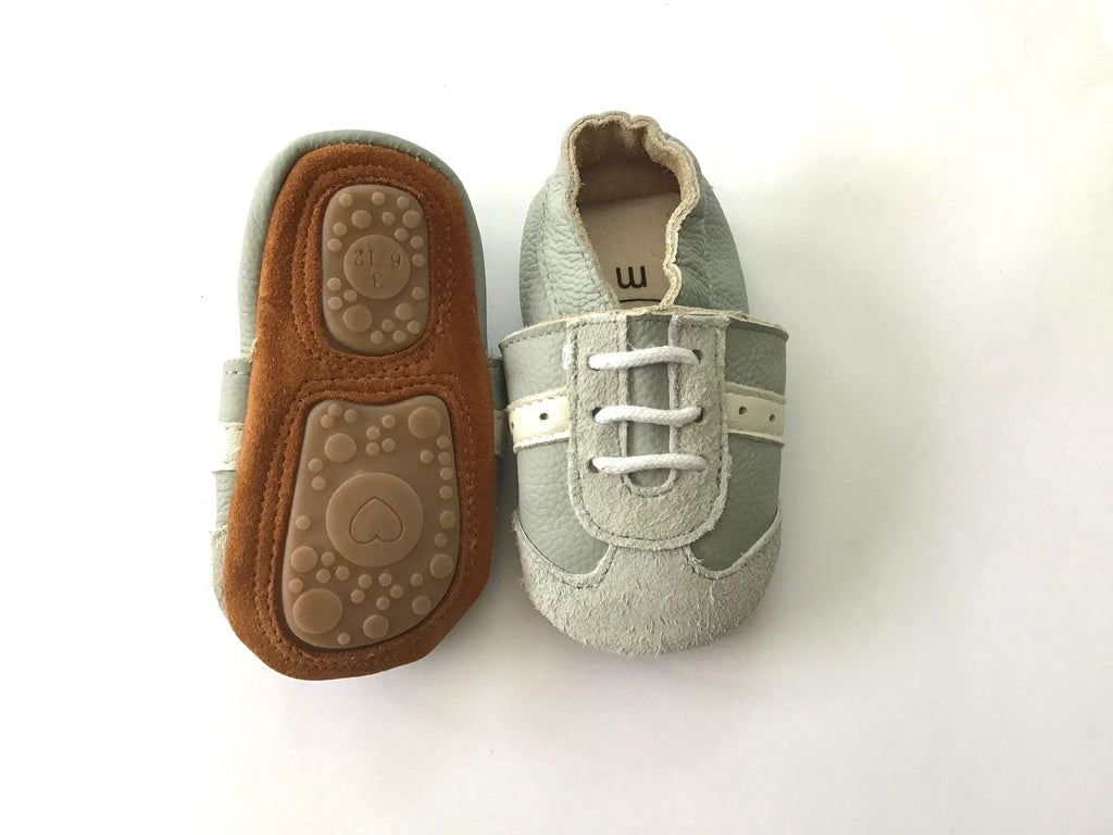 Little Grey Trainers (with rubber sole) - Little Shoos