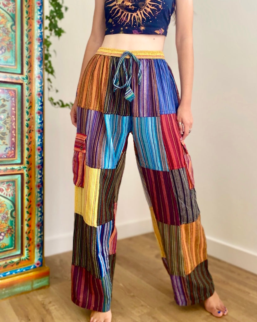 Patchwork Printed Pants Style 231253 — Crossroads Boutique